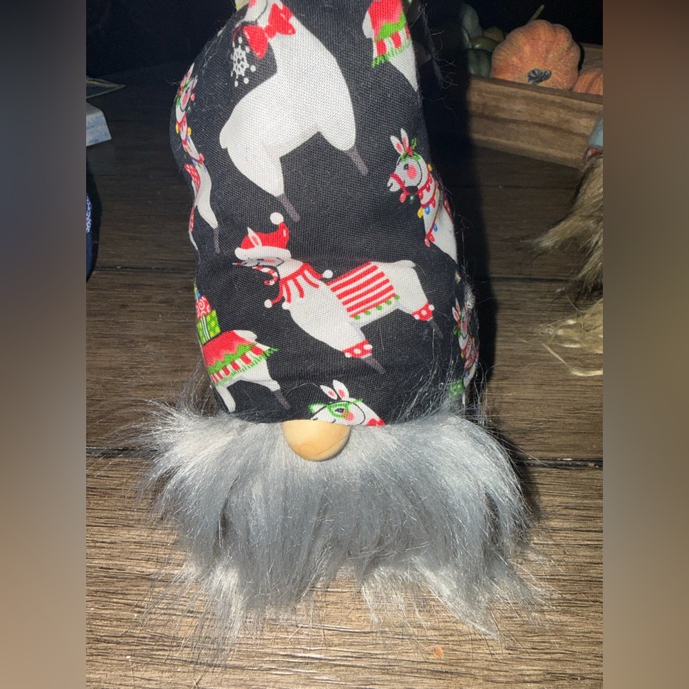 Festive Bean Bag Gnome Plush‎ with Llama Accents